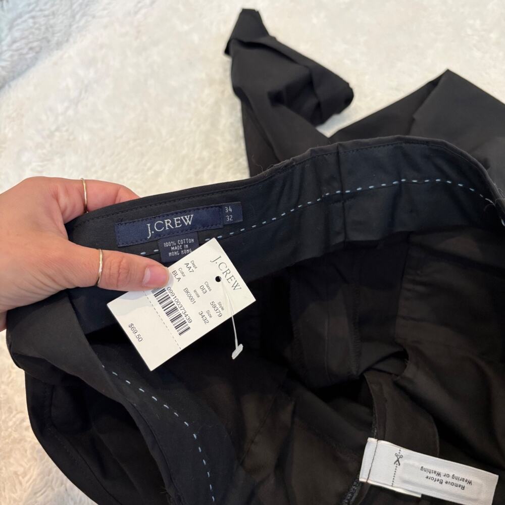 JCrew Chino Pants Mens 34x32 Black Preppy Cotton Office Workwear Career Business - Picture 6 of 6